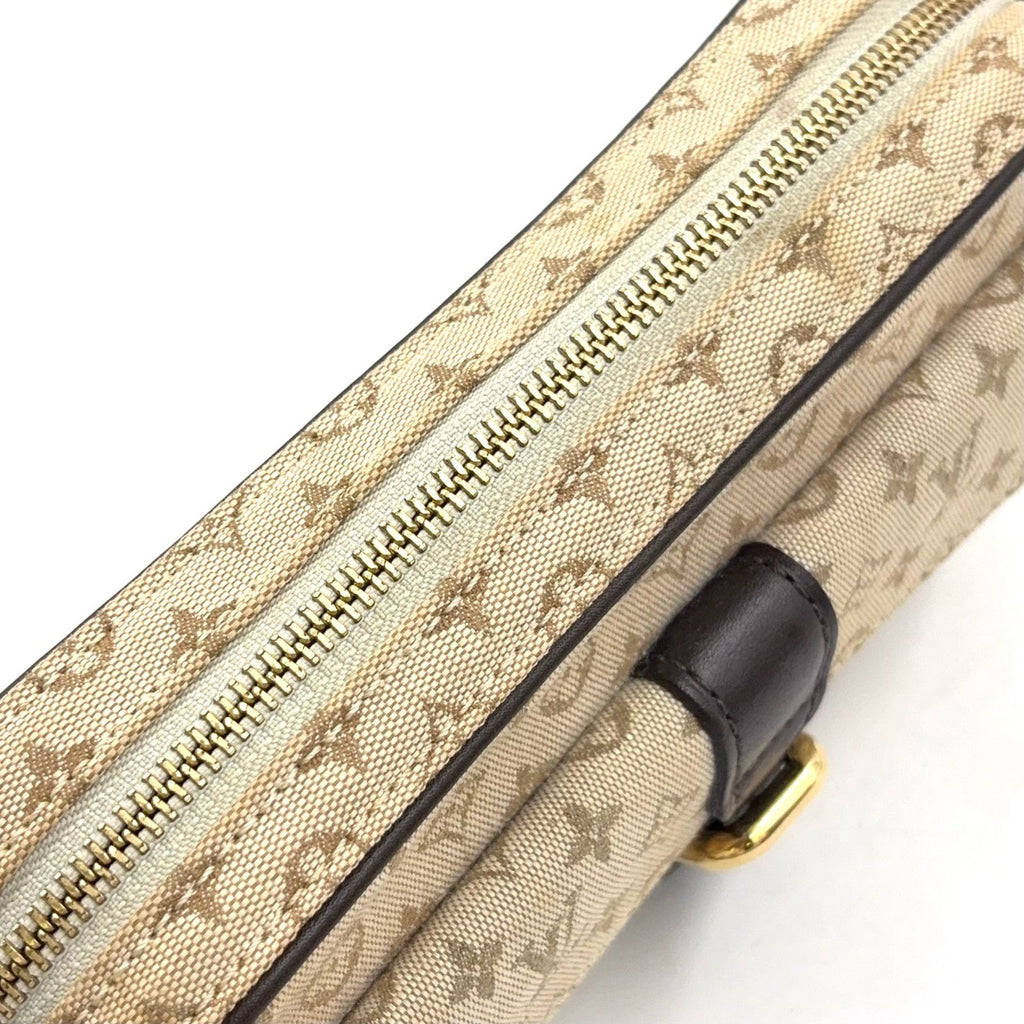 Louis Vuitton Juliette MM Monogram Mini Khaki Leather Canvas Dark Brown Beige — view 9