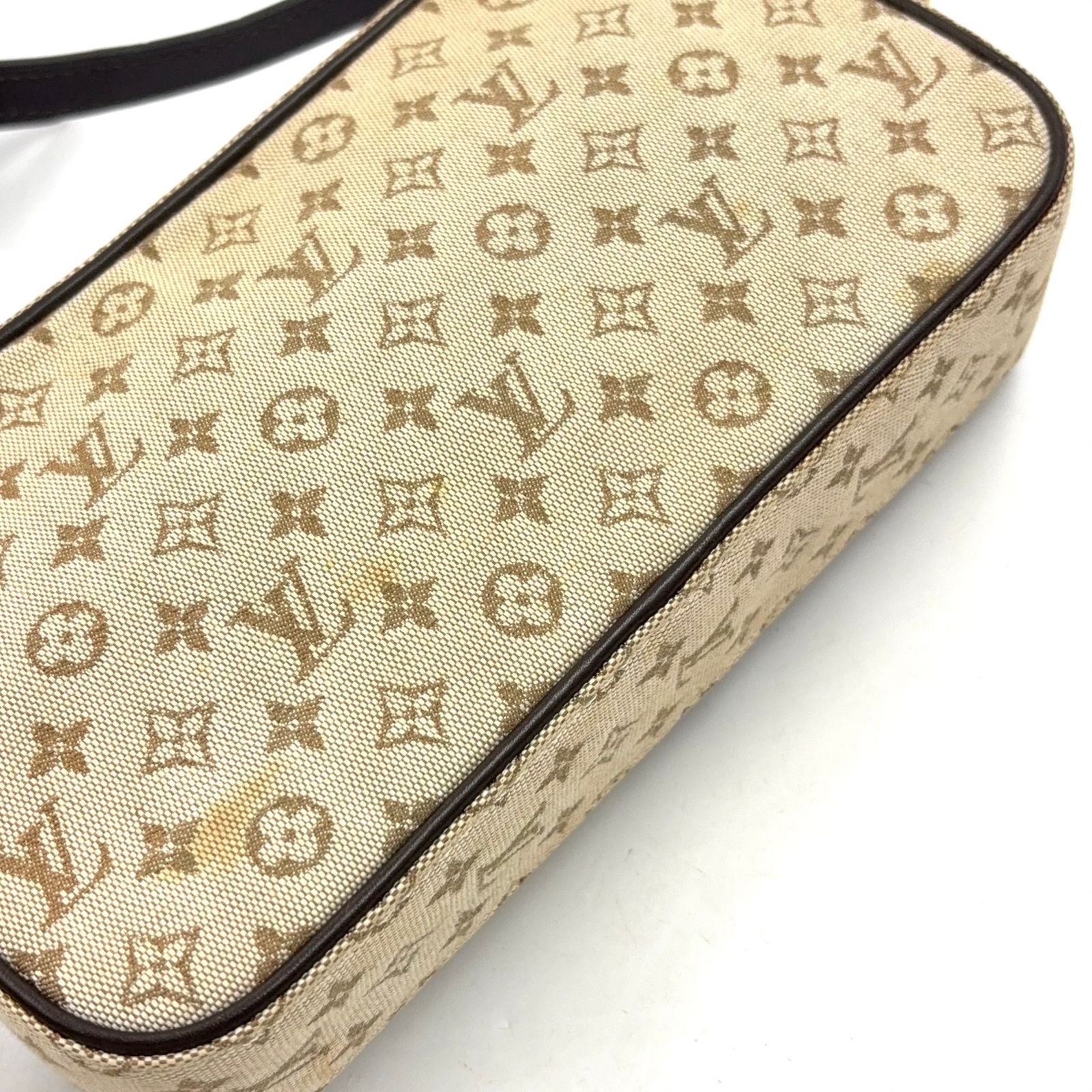 Louis Vuitton Juliette MM Monogram Mini Khaki Leather Canvas Dark Brown Beige — view 7