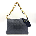 Louis Vuitton PM Monogram Embossed Lambskin Black Shoulder Bag Gold