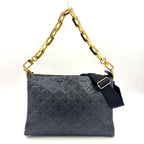 Louis Vuitton PM Monogram Embossed Lambskin Black Shoulder Bag Gold