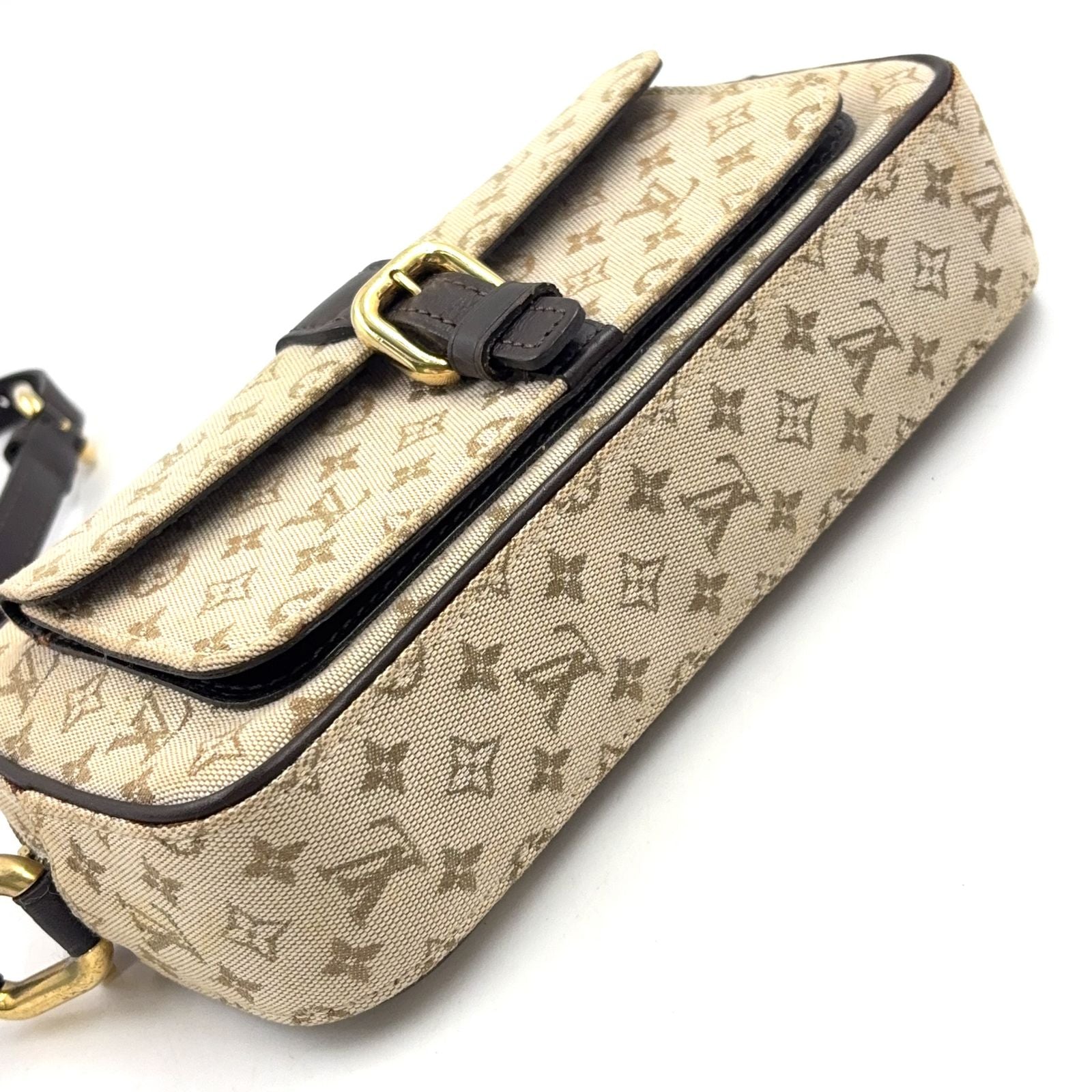 Louis Vuitton Juliette MM Monogram Mini Khaki Leather Canvas Dark Brown Beige — view 5