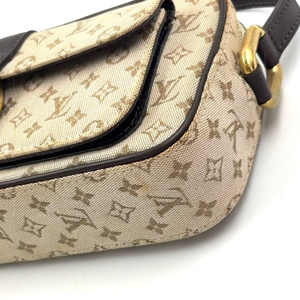 Louis Vuitton Juliette MM Monogram Mini Khaki Leather Canvas Dark Brown Beige — view 6