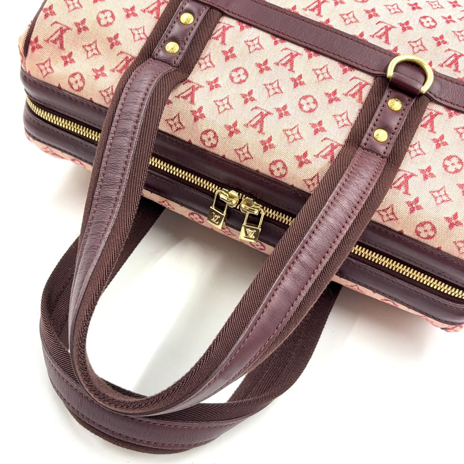 Louis Vuitton Josephine GM Monogram Mini Cerise Leather Canvas Bordeaux Handbag — view 7