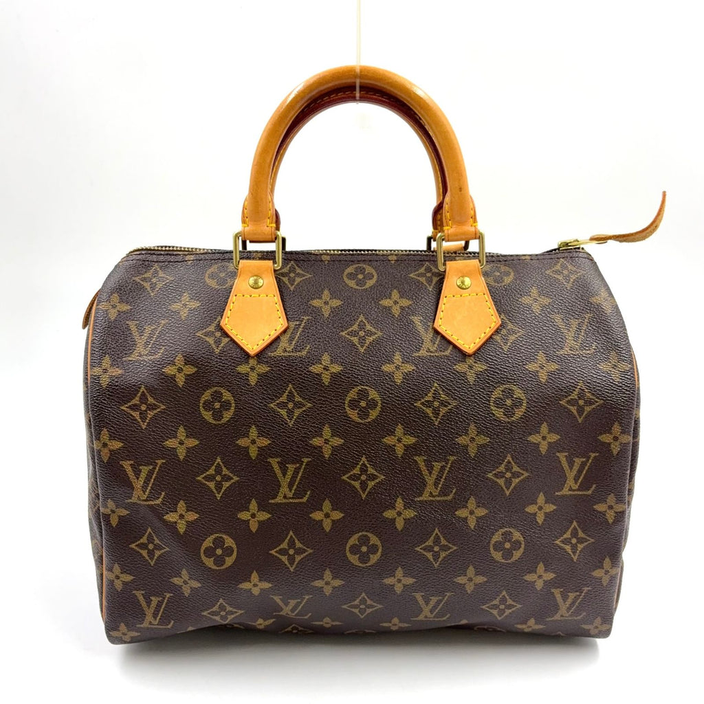 Louis Vuitton Speedy 30 Monogram Leather Brown Light Handbag Gold