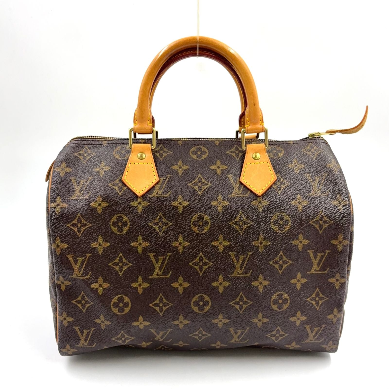 Louis Vuitton Speedy 30 Monogram Leather Brown Light Handbag Gold