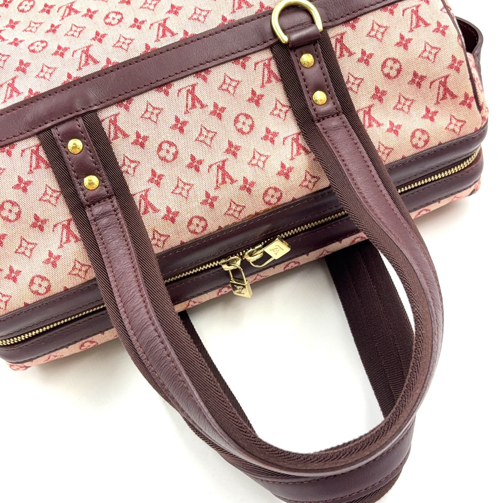Louis Vuitton Josephine GM Monogram Mini Cerise Leather Canvas Bordeaux Handbag — view 8