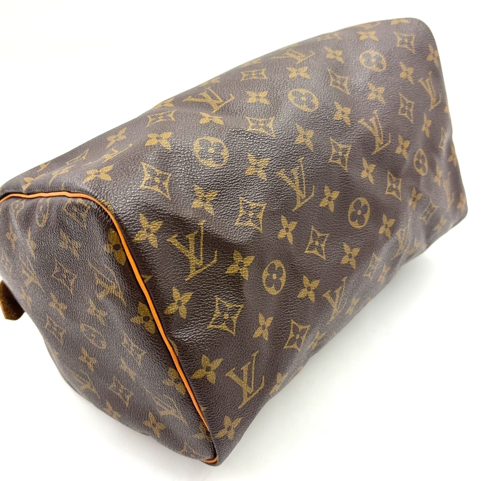 Louis Vuitton Speedy 30 Monogram Leather Brown Light Handbag Gold — view 8