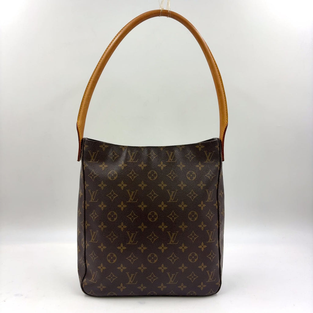 Louis Vuitton Looping GM Monogram Leather Brown Light Shoulder Bag Gold