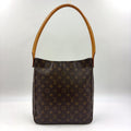 Louis Vuitton Looping GM Monogram Leather Brown Light Shoulder Bag Gold