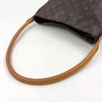 Louis Vuitton Looping GM Monogram Leather Brown Light Shoulder Bag Gold — view 5