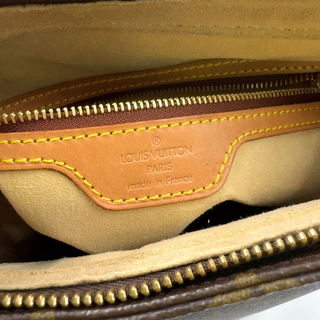 Louis Vuitton Looping GM Monogram Leather Brown Light Shoulder Bag Gold — view 4