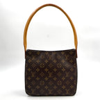 Louis Vuitton Looping MM Monogram Leather Brown Light Handbag Gold