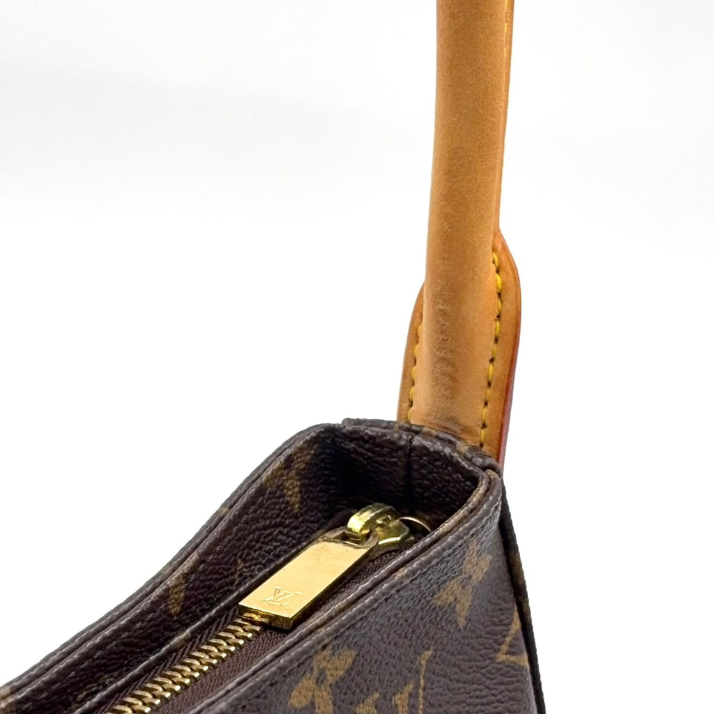 Louis Vuitton Looping MM Monogram Leather Brown Light Handbag Gold — view 7