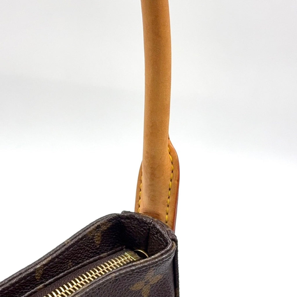 Louis Vuitton Looping MM Monogram Leather Brown Light Handbag Gold — view 8