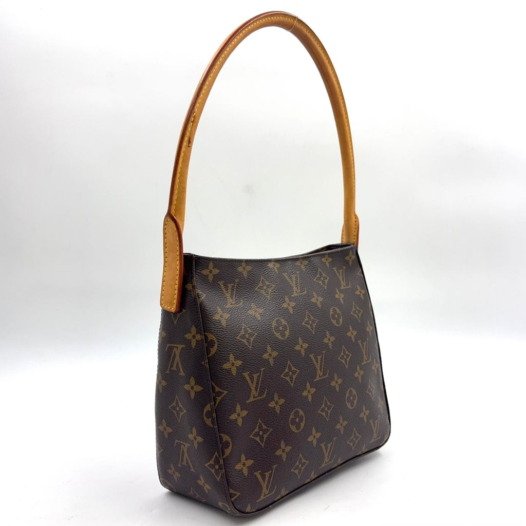 Louis Vuitton Looping MM Monogram Leather Brown Light Handbag Gold — view 2