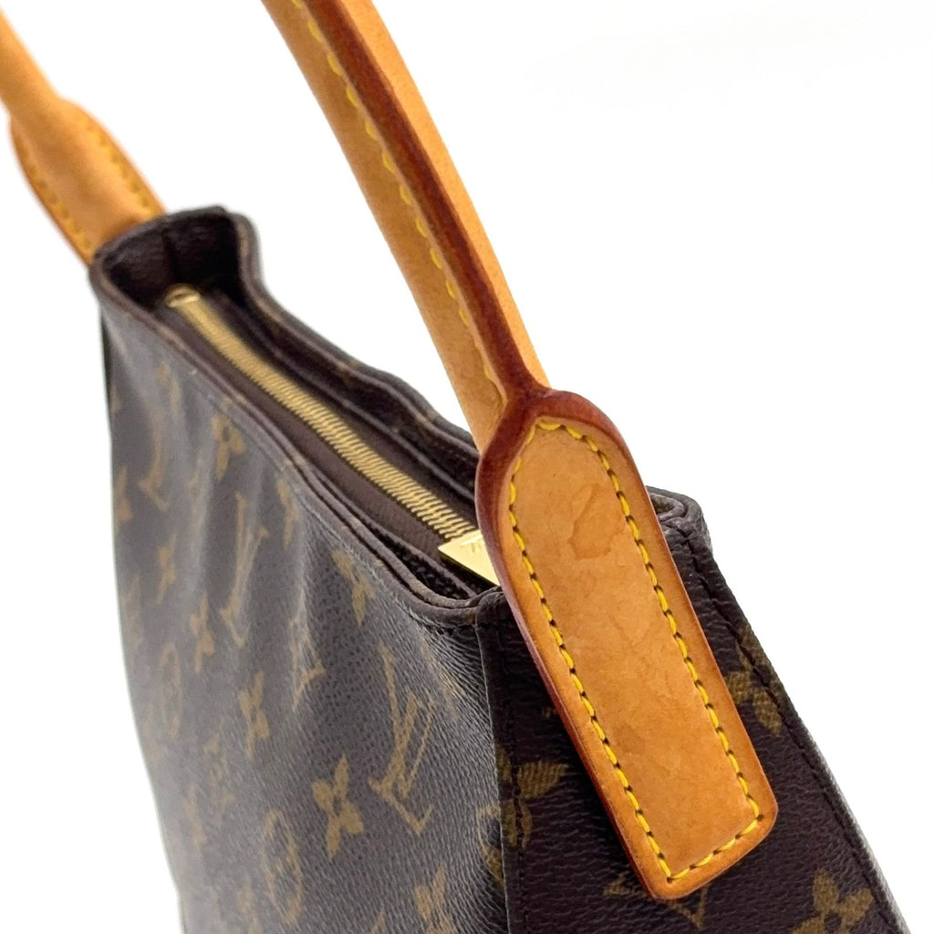 Louis Vuitton Looping MM Monogram Leather Brown Light Handbag Gold — view 9