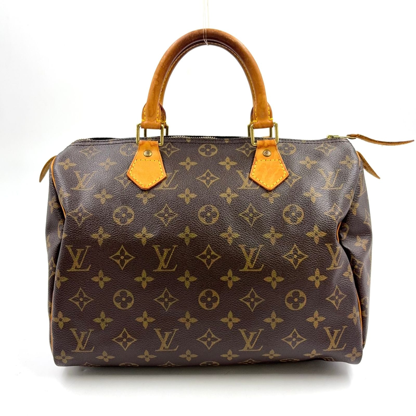 Louis Vuitton Speedy 30 Monogram Leather Brown Light Handbag Gold