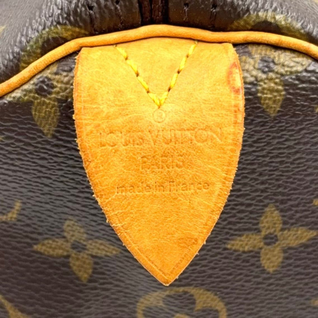 Louis Vuitton Speedy 30 Monogram Leather Brown Light Handbag Gold — view 4