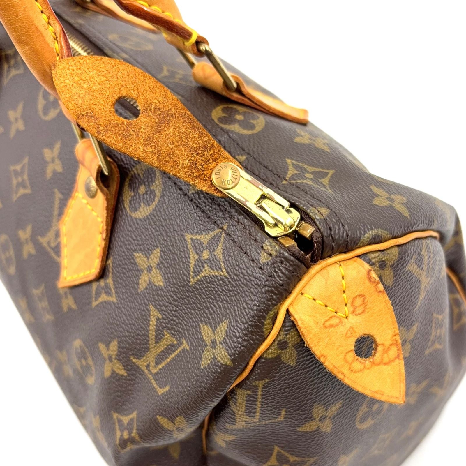 Louis Vuitton Speedy 30 Monogram Leather Brown Light Handbag Gold — view 6