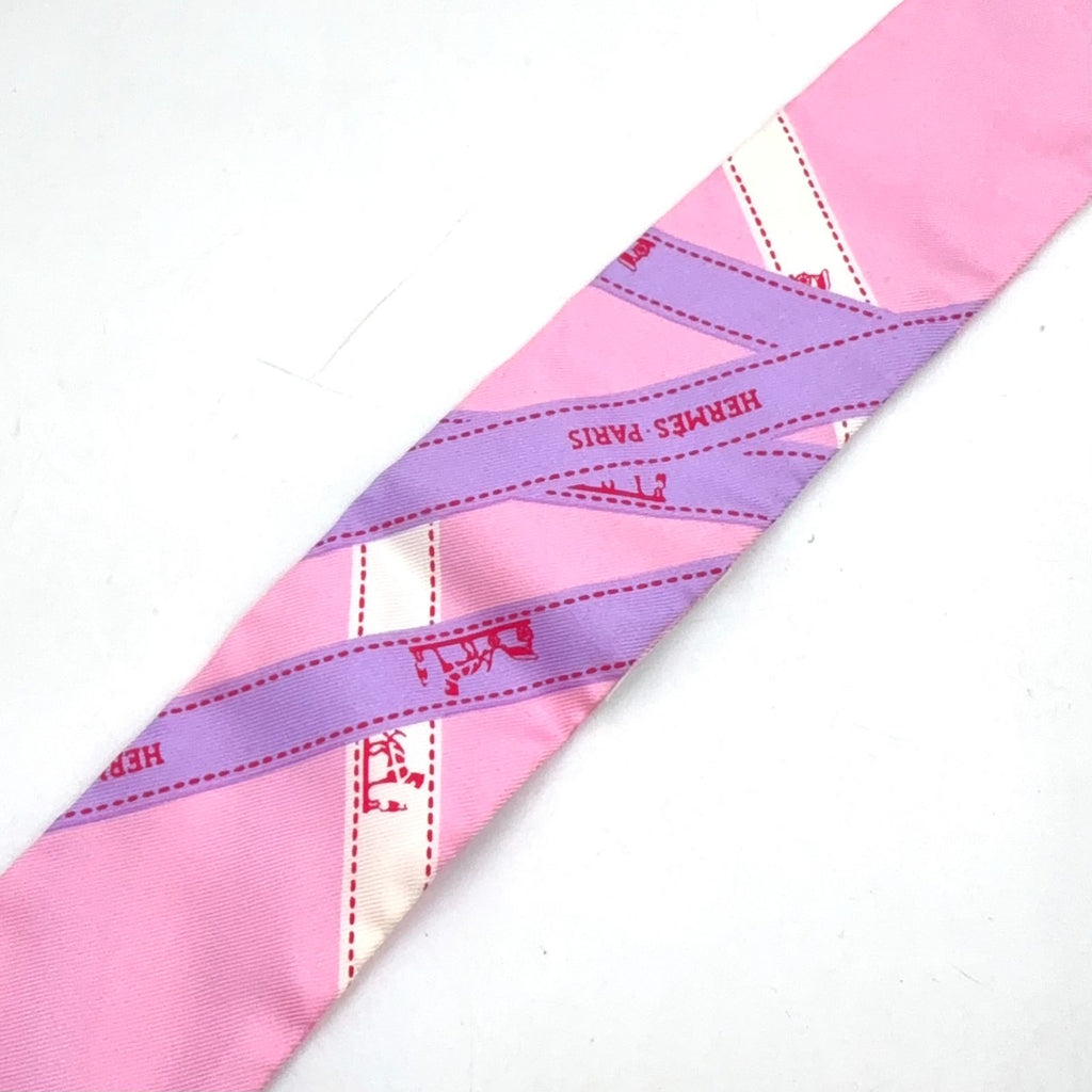 Hermes Twilly Bolduc Silk Pink Light Purple Scarf — view 8