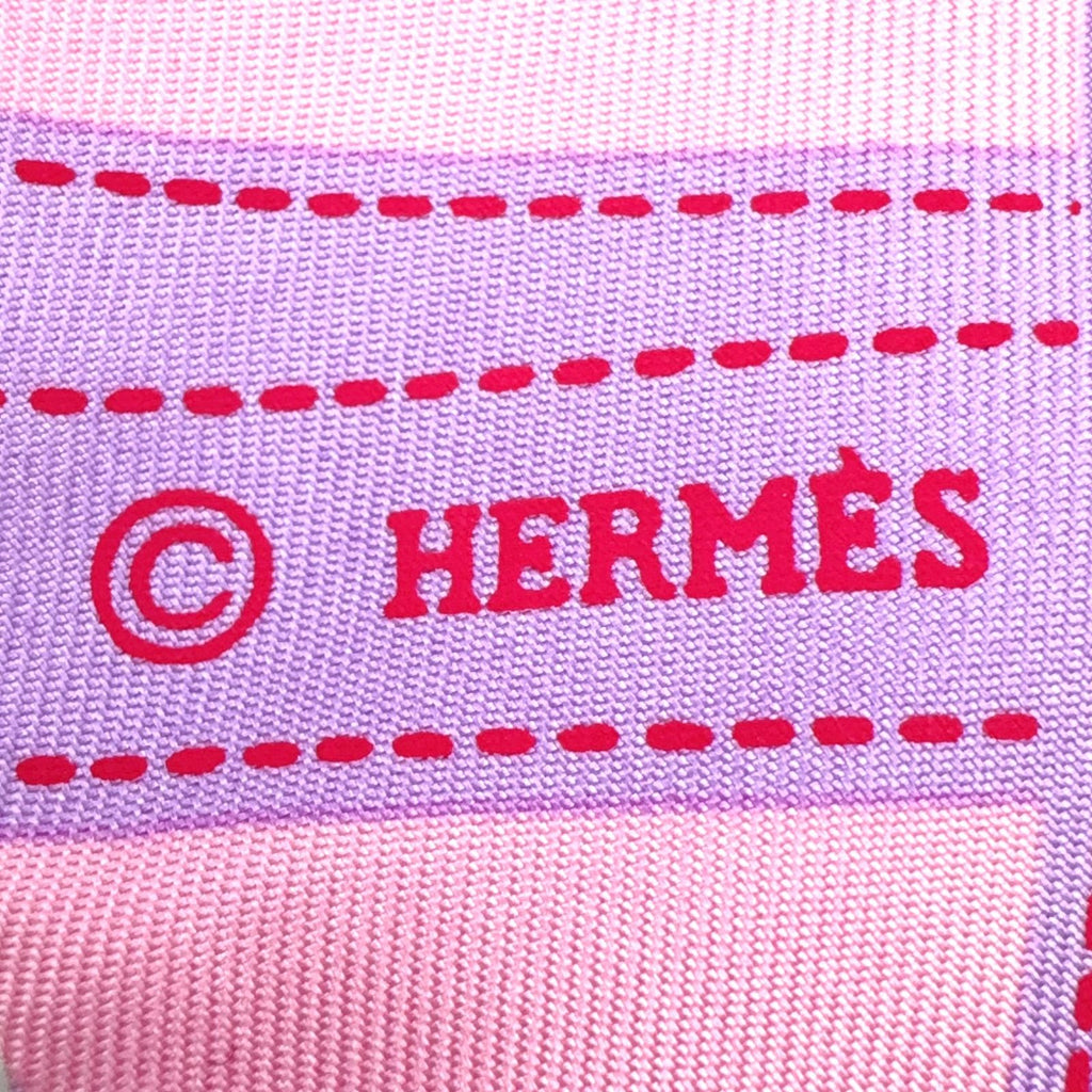 Hermes Twilly Bolduc Silk Pink Light Purple Scarf — view 3