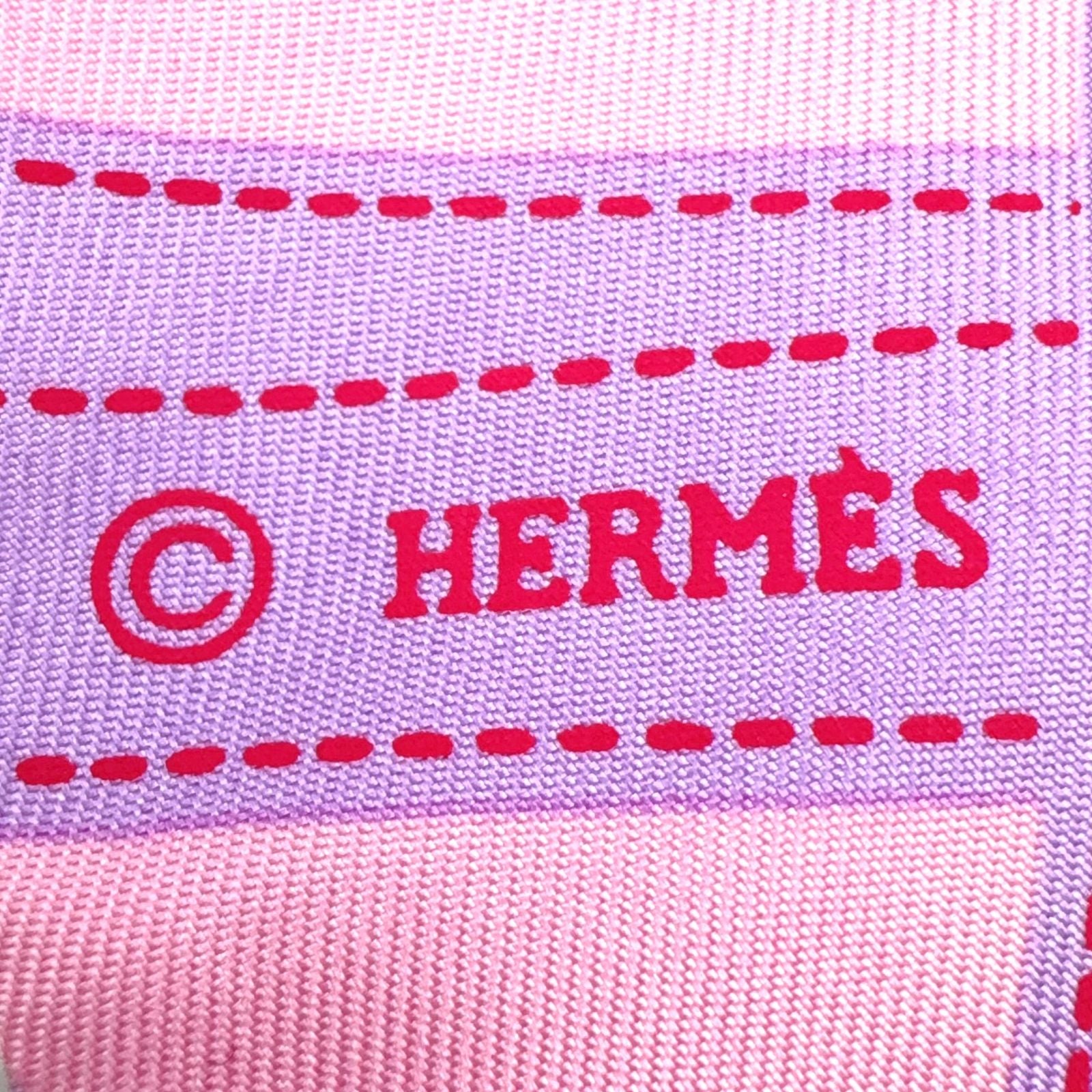 Hermes Twilly Bolduc Silk Pink Light Purple Scarf — view 3