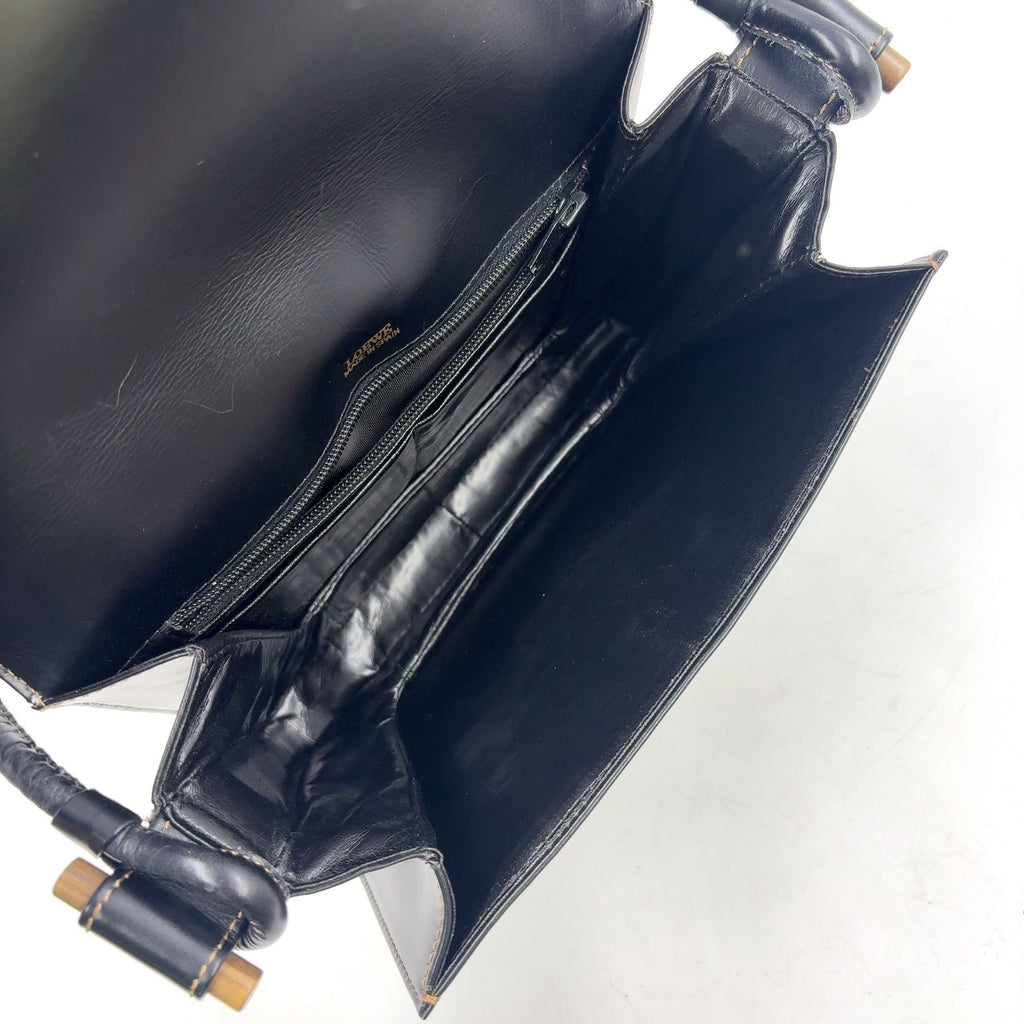 Loewe Vintage Flap Calfskin Black Shoulder Bag Gold — view 3