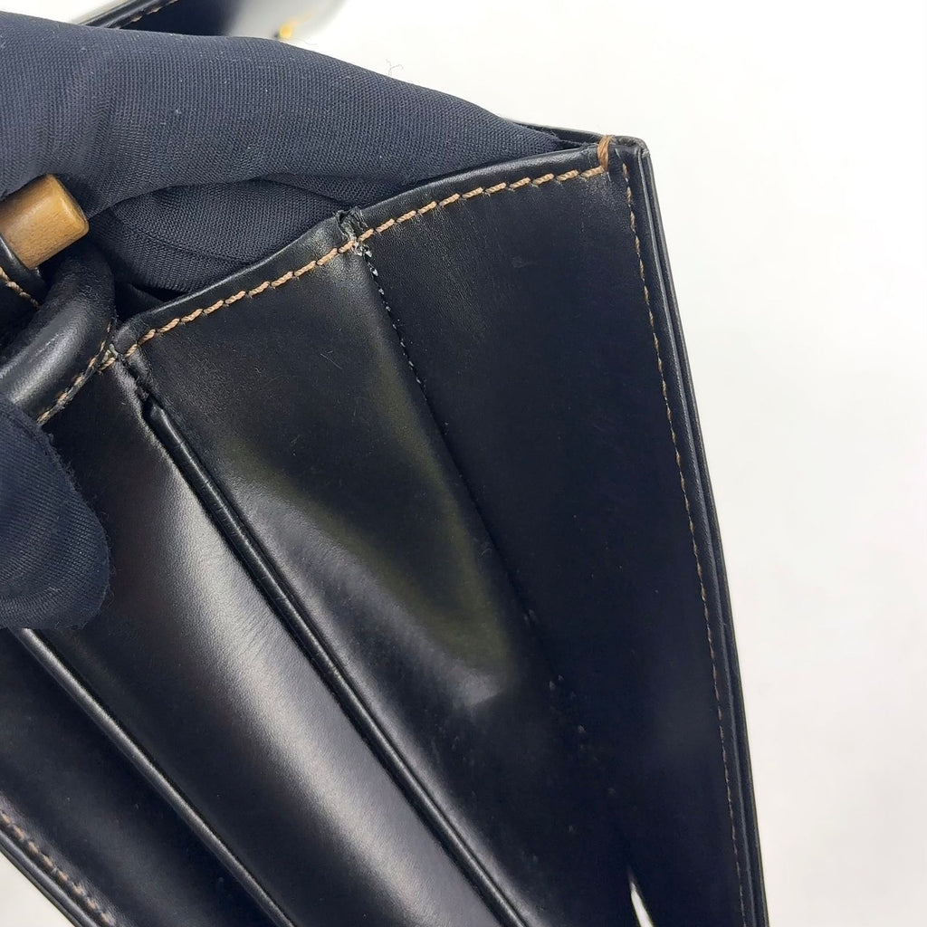 Loewe Vintage Flap Calfskin Black Shoulder Bag Gold — view 9