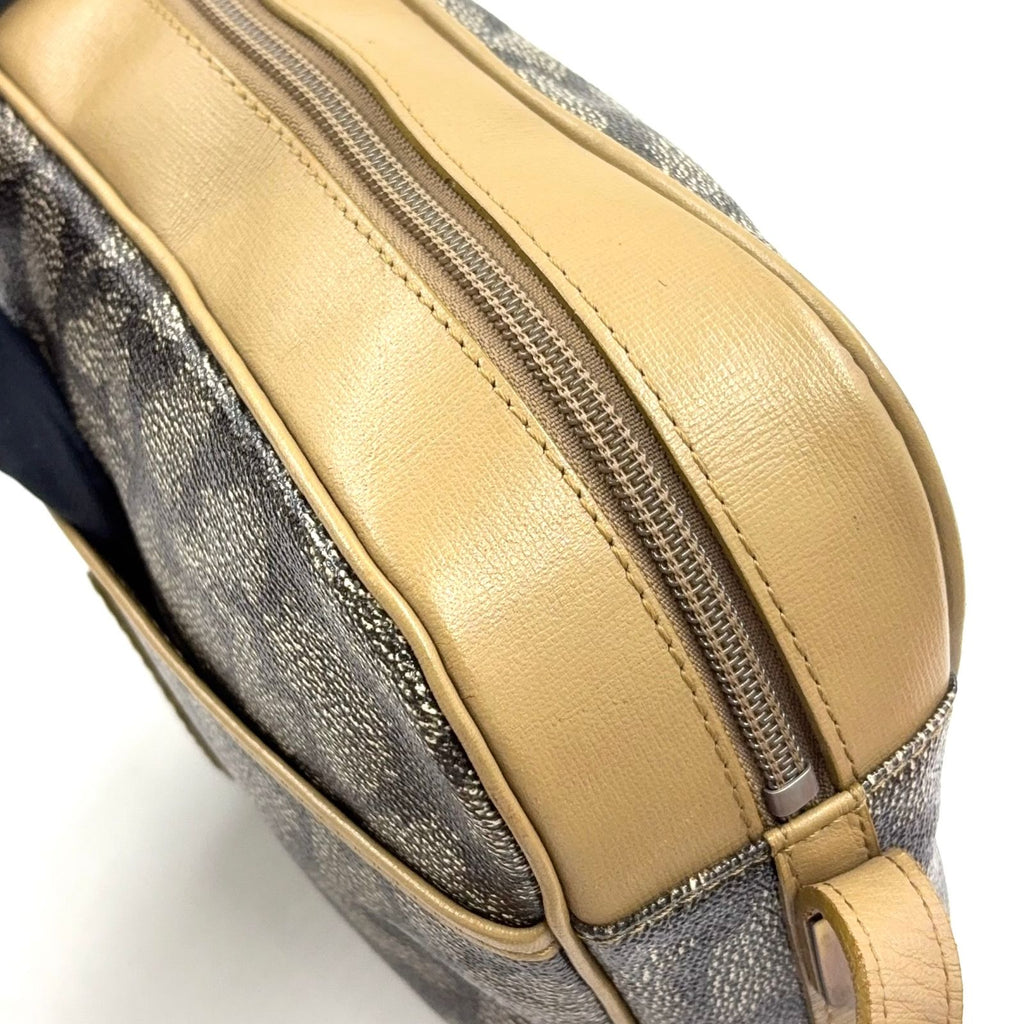 Saint Laurent Giraffe Pattern YSL Logo Calfskin Brown Beige Shoulder Bag Gold — view 5