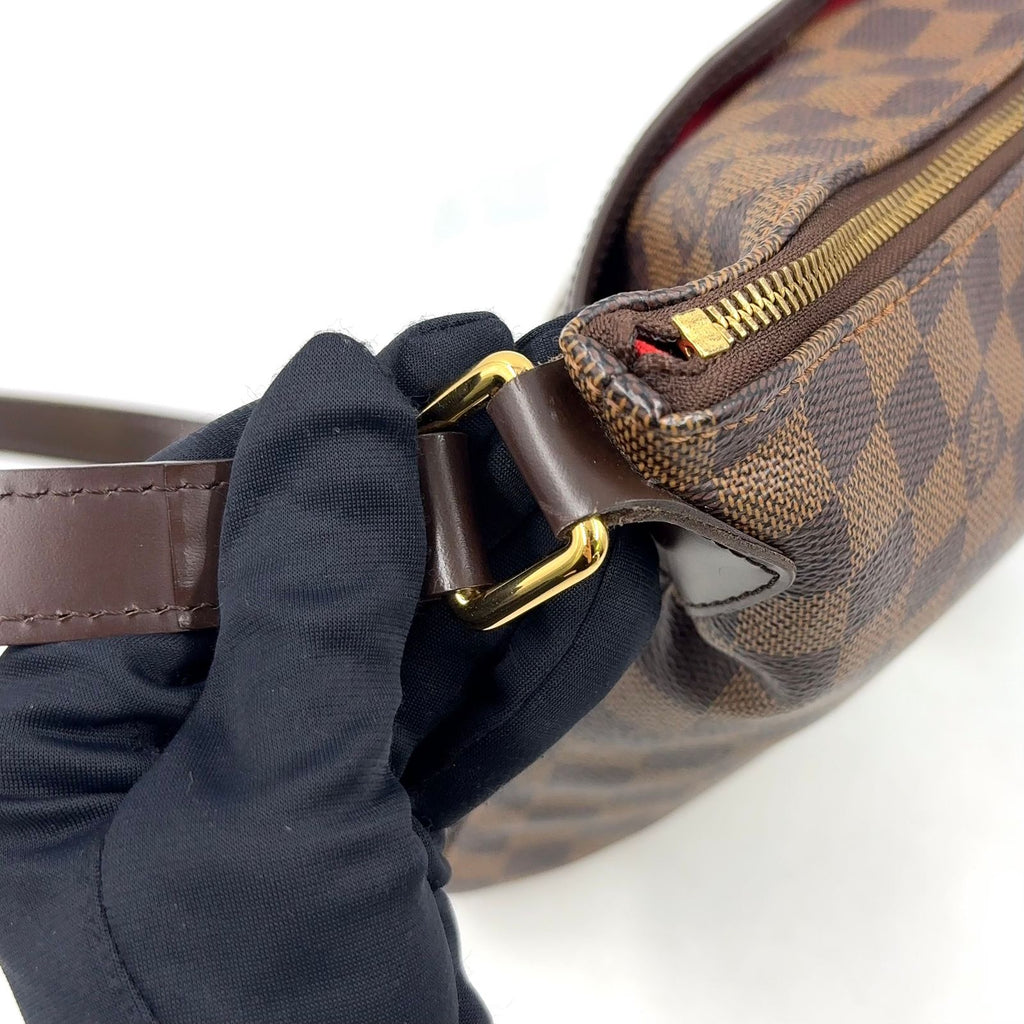 Louis Vuitton Blue Msbeli PM Damier Ebene Leather Brown Shoulder Bag Gold — view 7