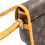 Louis Vuitton Sologne Monogram Leather Brown Light Shoulder Bag Gold — view 6