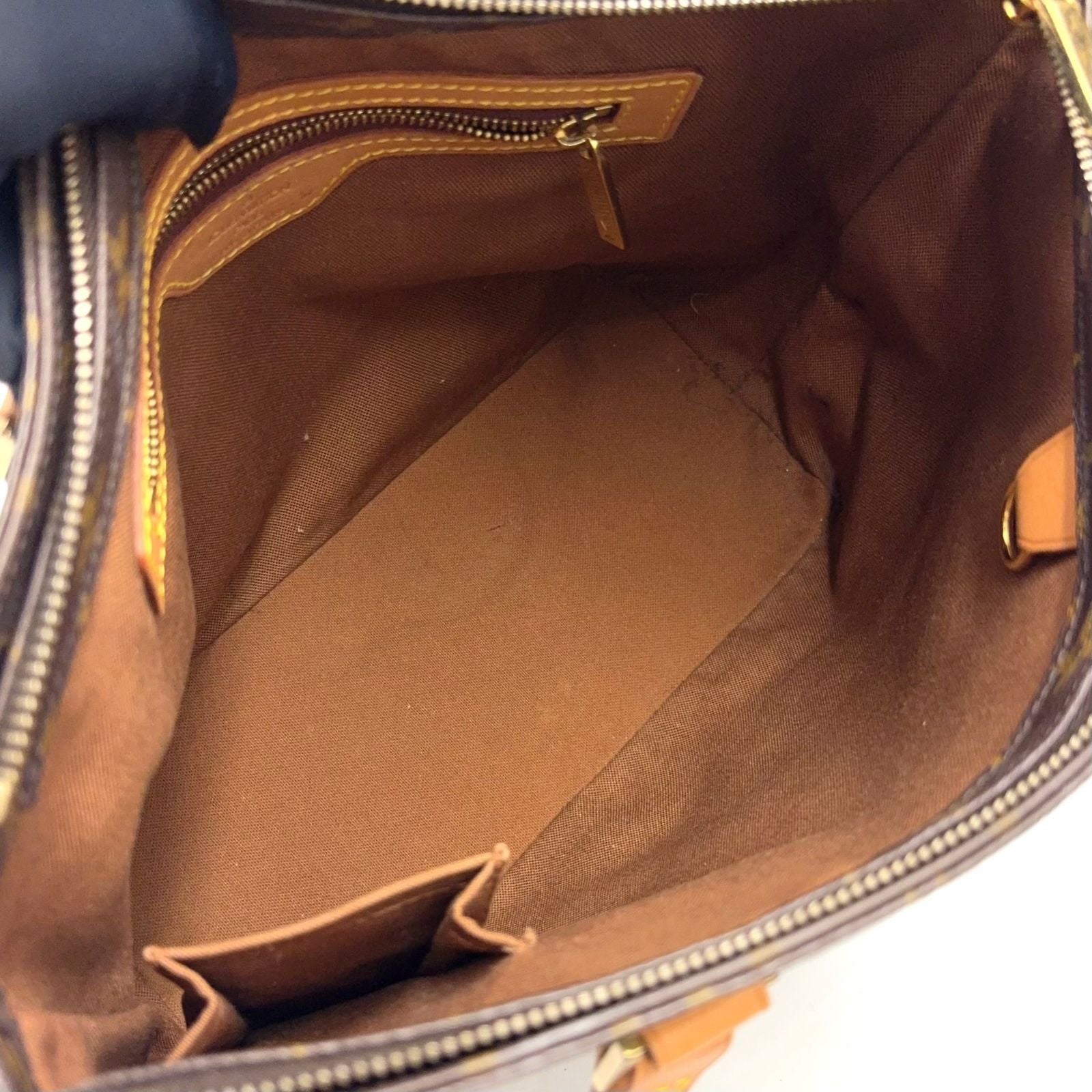 Louis Vuitton Cabas Piano Monogram Leather Brown Light Tote Gold — view 3