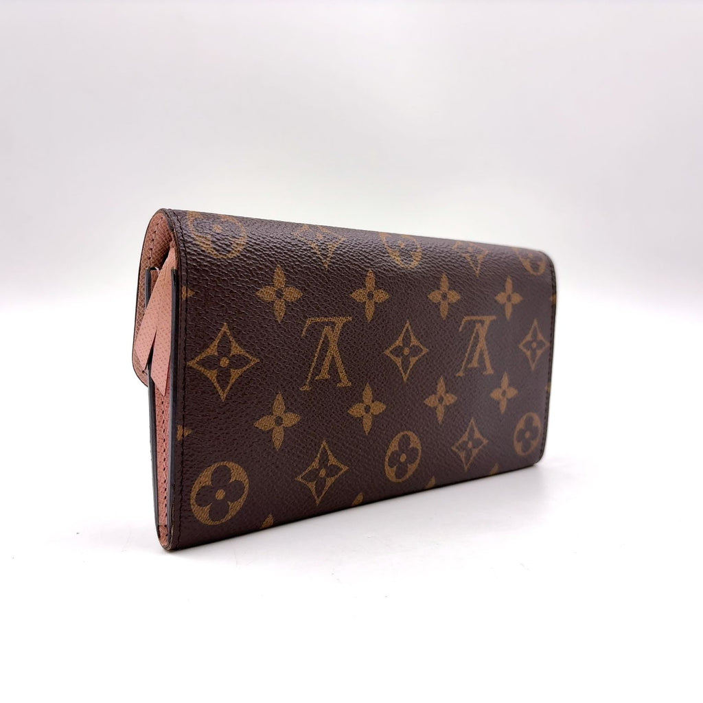 Louis Vuitton Portefeuille Emily Monogram Initials Leather Brown Light Pink — view 2