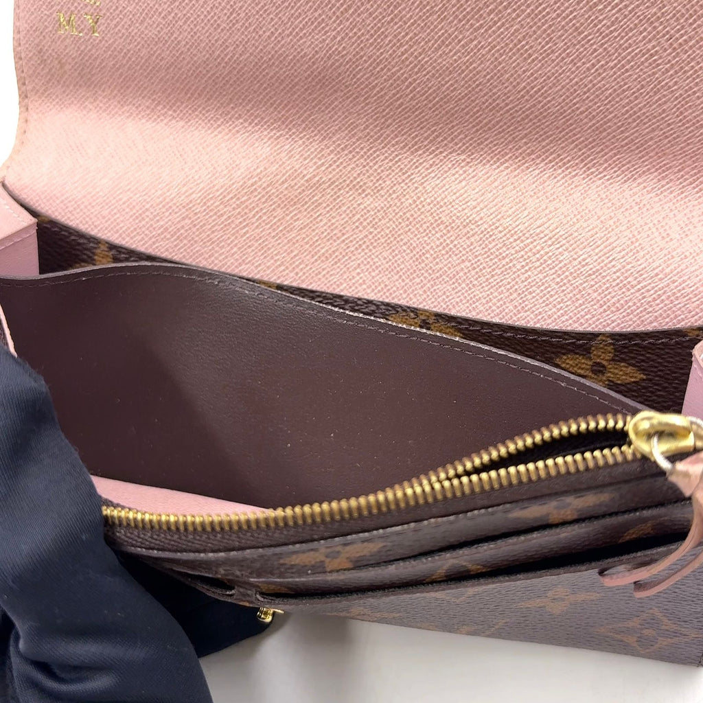 Louis Vuitton Portefeuille Emily Monogram Initials Leather Brown Light Pink — view 8
