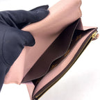 Louis Vuitton Portefeuille Emily Monogram Initials Leather Brown Light Pink — view 9