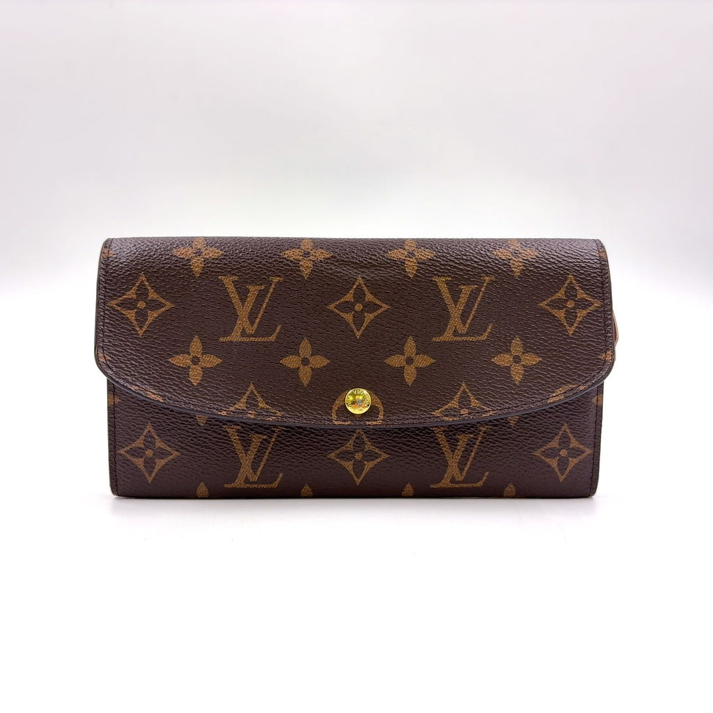 Louis Vuitton Portefeuille Emily Monogram Initials Leather Brown Light Pink