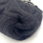 Chanel Melrose Cabas Cotton Black Chain Shoulder Bag Silver — view 8