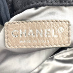 Chanel Melrose Cabas Cotton Black Chain Shoulder Bag Silver — view 4