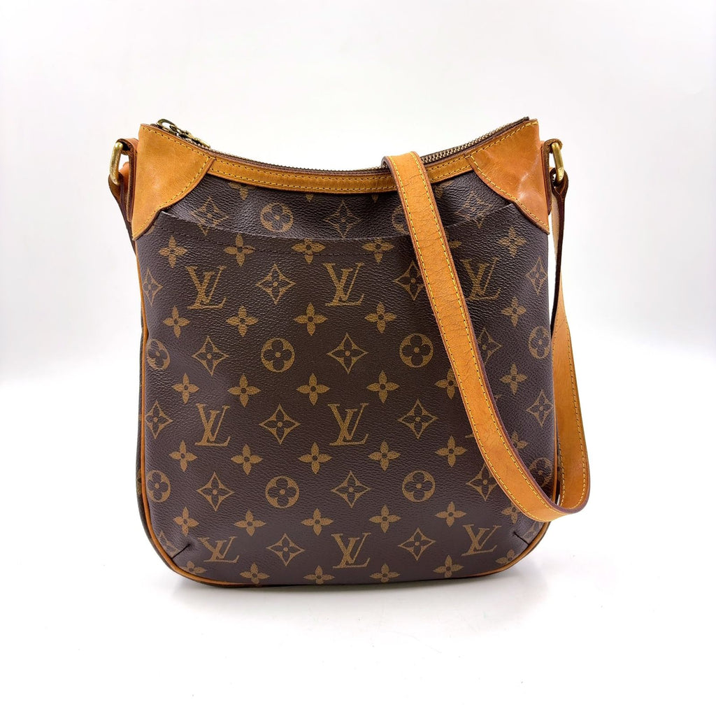 Louis Vuitton Odeon PM Monogram Leather Brown Light Shoulder Bag Gold