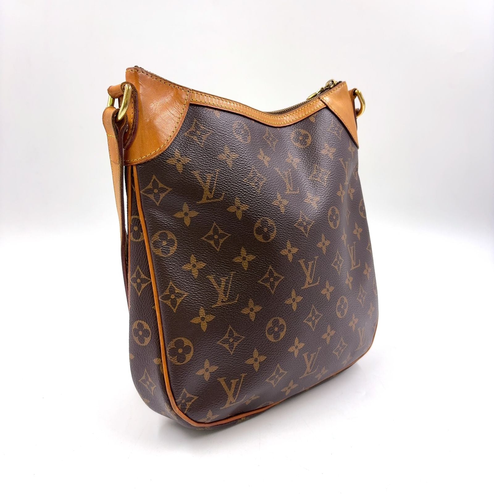 Louis Vuitton Odeon PM Monogram Leather Brown Light Shoulder Bag Gold — view 2