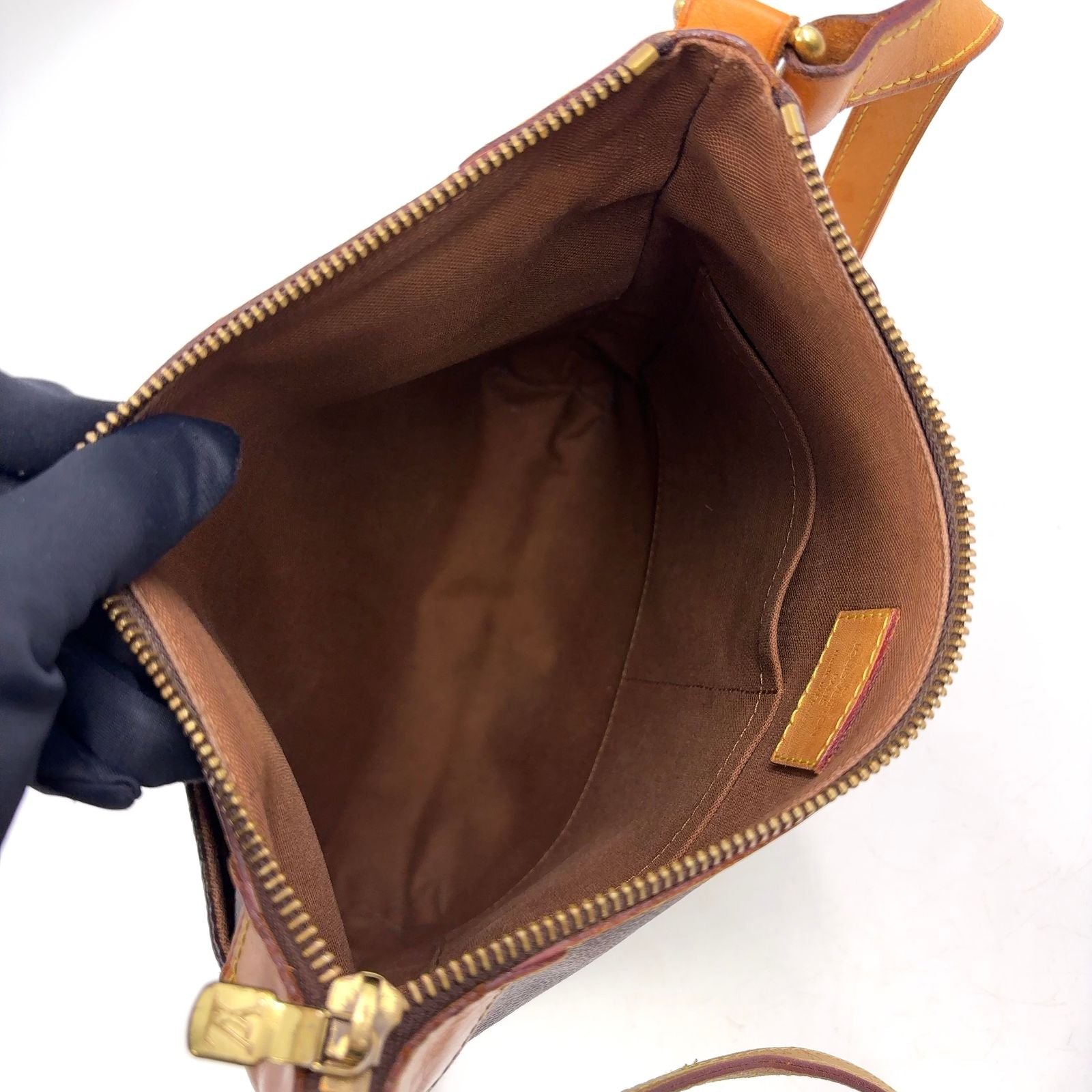 Louis Vuitton Odeon PM Monogram Leather Brown Light Shoulder Bag Gold — view 3