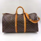 Louis Vuitton Keepall Bandouliere 55 Monogram Leather Brown Light Boston