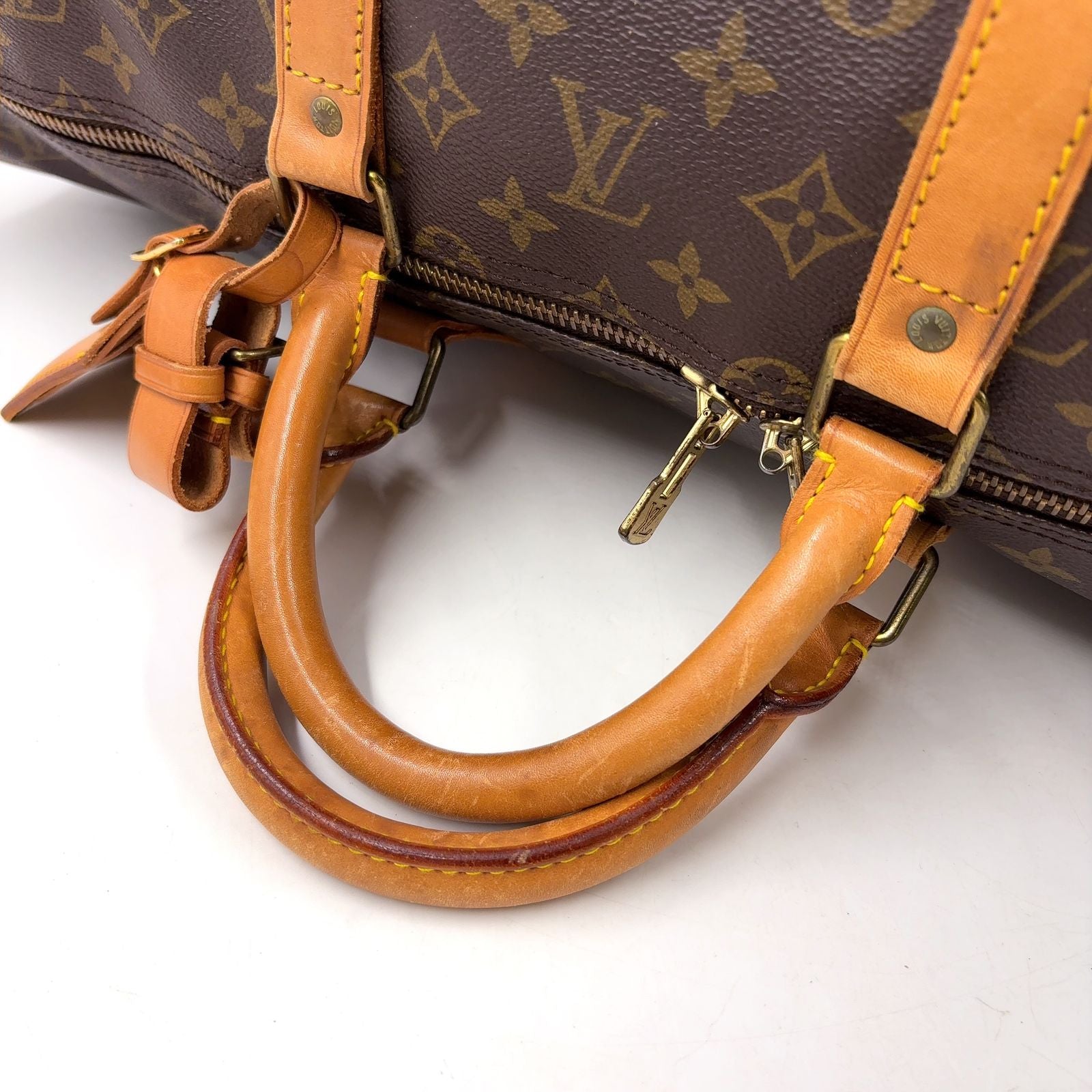 Louis Vuitton Keepall Bandouliere 55 Monogram Leather Brown Light Boston — view 7