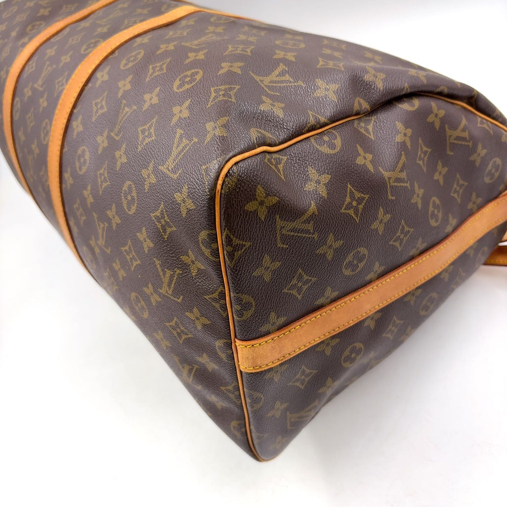 Louis Vuitton Keepall Bandouliere 55 Monogram Leather Brown Light Boston — view 9