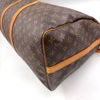 Louis Vuitton Keepall Bandouliere 55 Monogram Leather Brown Light Boston — view 9