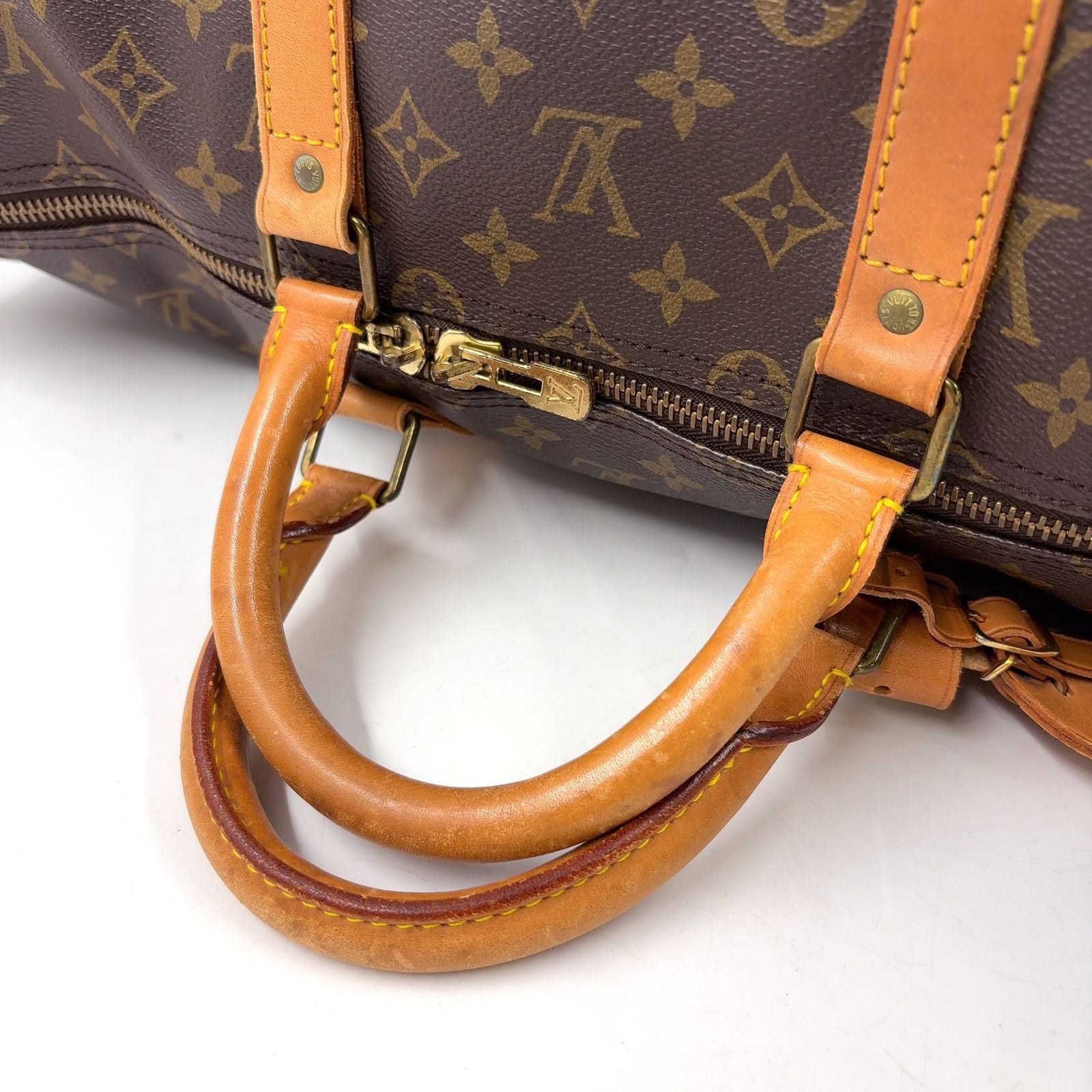 Louis Vuitton Keepall Bandouliere 55 Monogram Leather Brown Light Boston — view 6