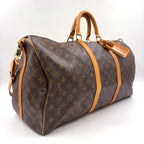 Louis Vuitton Keepall Bandouliere 55 Monogram Leather Brown Light Boston — view 2