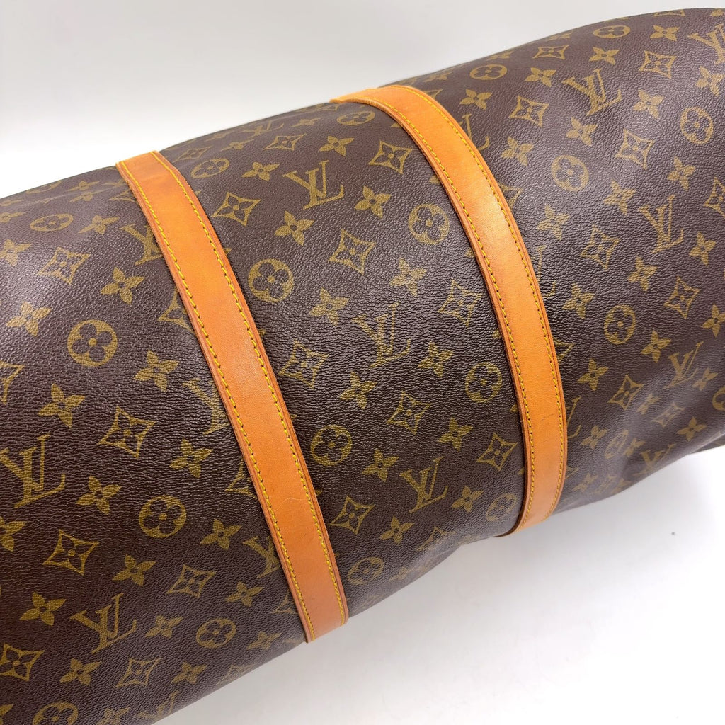 Louis Vuitton Keepall Bandouliere 55 Monogram Leather Brown Light Boston — view 8