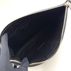 Saint Laurent Paris Rive Gauche Leather Canvas Black Clutch Silver — view 3