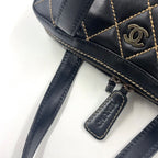 Chanel Wild Stitch Calfskin Black Handbag Gold — view 6
